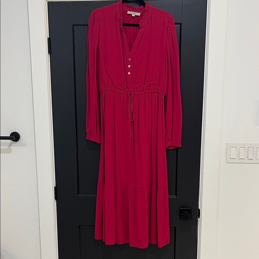 Elegant Pink Midi Dress